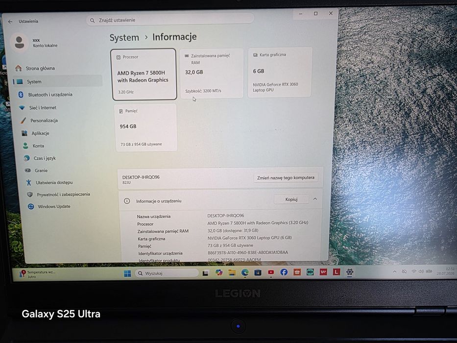 Laptop Lenovo Legion 5-15ACH6H