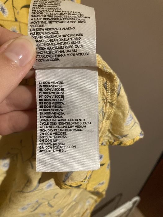 Żółta sukienka w kwiatki 100% wiskoza