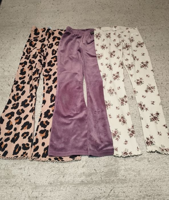 Zestaw 3 szt spodnie r.122 Newbie dzwony typ flare