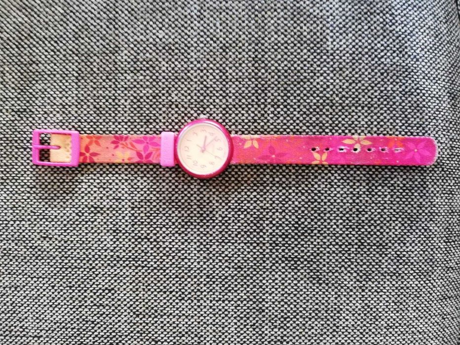 Relógio de criança rosa Swatch flik flak
