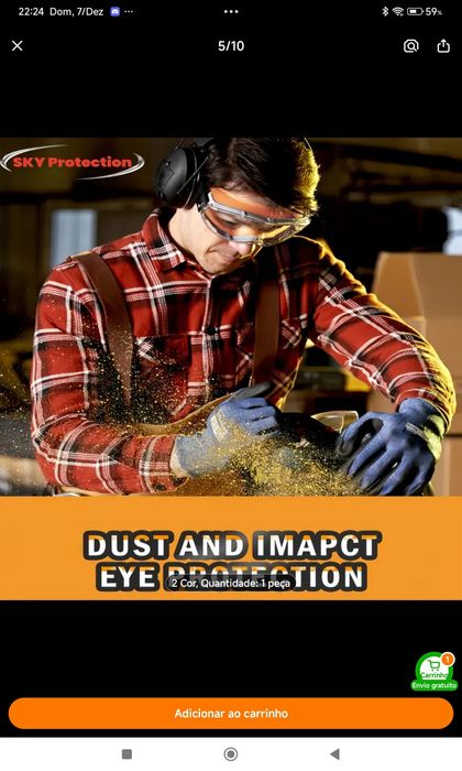 Óculos de protecção novos conjunto 5 eur