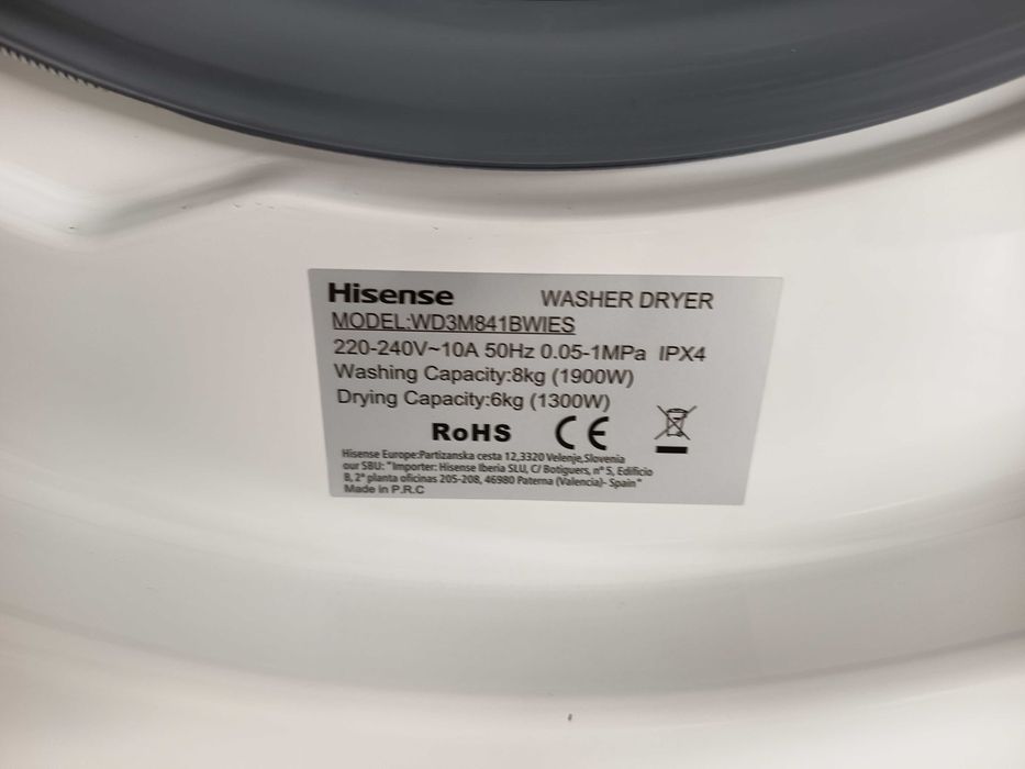 Máq. de Lavar e Secar Hisense WD3M841BWIES Novo de Exposição