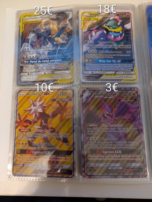 Cartas Pokémon diversas