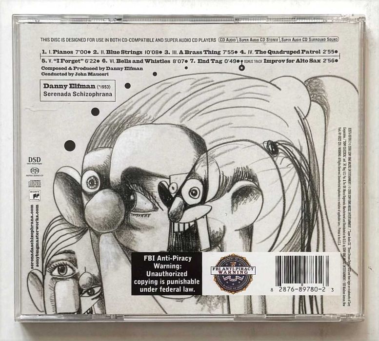 CD_Danny Elfman, Serenada Schizophrana. Compositor de várias bandas sonoras de Tim Burton.