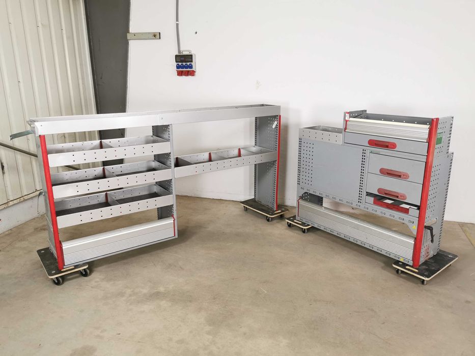 Regały szafki półki do busa zabudowa serwisowa warsztatowa ZESTAW BOTT