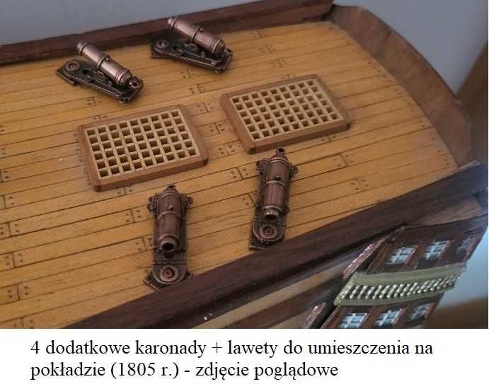 Zestaw Santisima Trinidad - model drewniany i dodatki  statek okręt