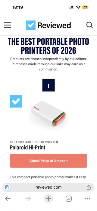 Принтер  миттєвого друку Polaroid HiPrint Gen 2 - аналог Instax Link