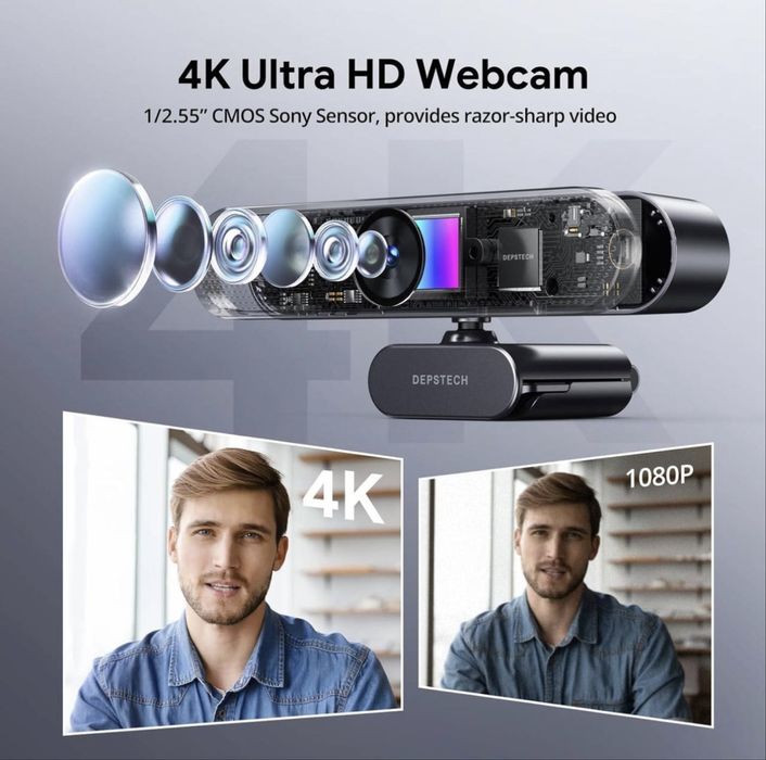 Веб Камера моделі DEPSTECH DW50 Pro 4K • Автофокус • Мікрофон