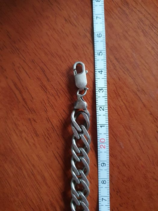 Męska bransoletka solidna srebrna