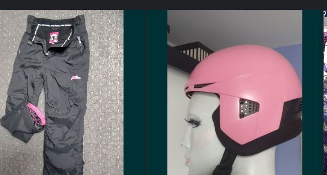 Zestaw Kask i spodnie narciarskie