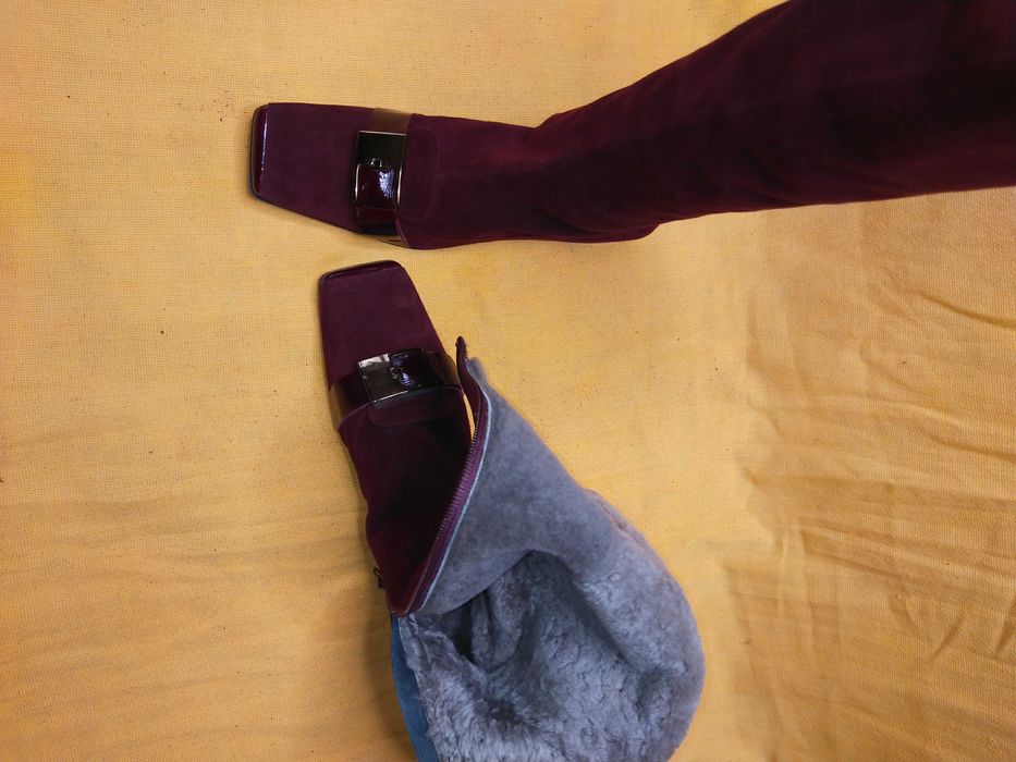 Продам сапоги бордові замшеві Flavio Zanasca р.37.38.40. Італія.