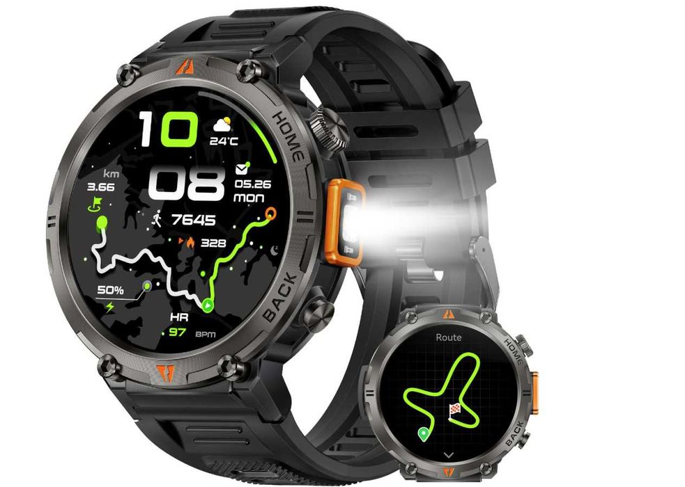 Smartwatch męski z funkcją rozmowy 1,45 cali wodoodporny GPS 1969