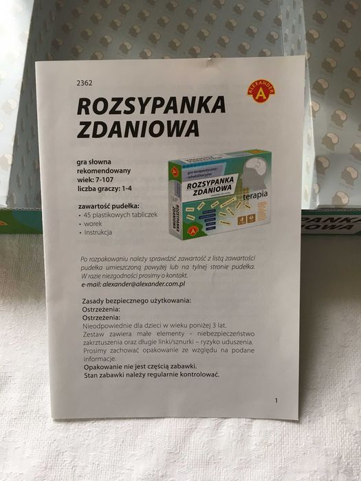 Gra planszowa Rozsypanka zdaniowa