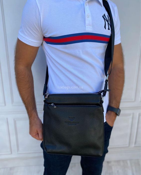 Мужская кожаная сумка через плечо