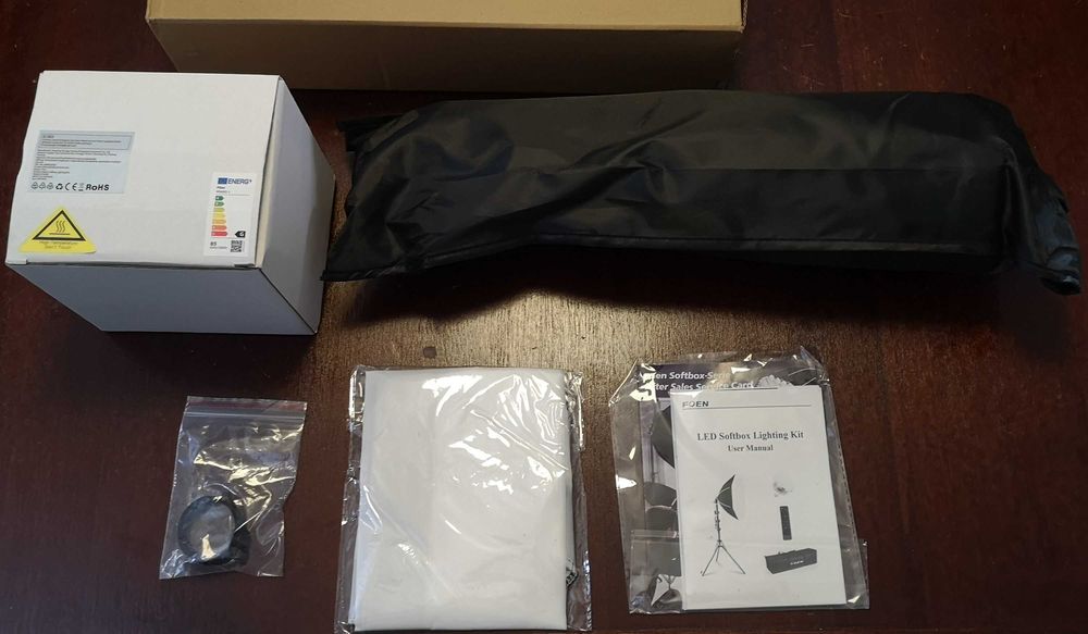 Kit de iluminação para fotografia FGen com softbox octogonal de 50 cm