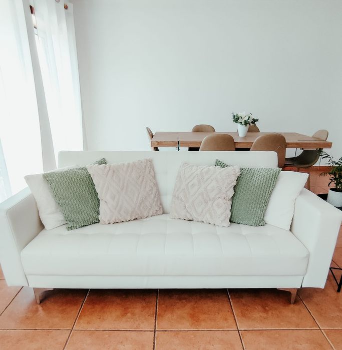 Sofá cama 3 lugares branco