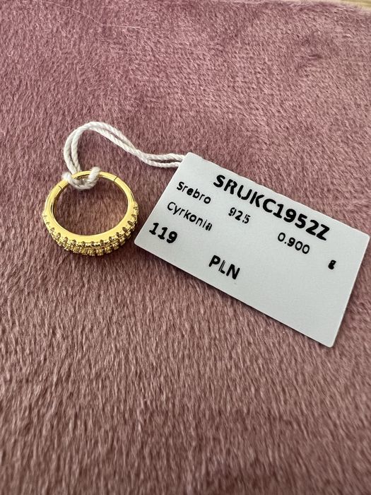 Kolczyk helix nowy srebro pozlacane