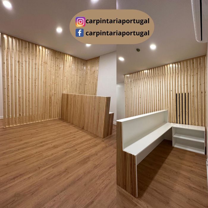 Bancadas, balcões e divisorias para comercio