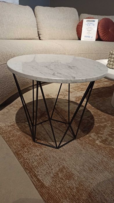 -55% stolik fi 50cm Six Olta marmur Carrera z ekspozycji