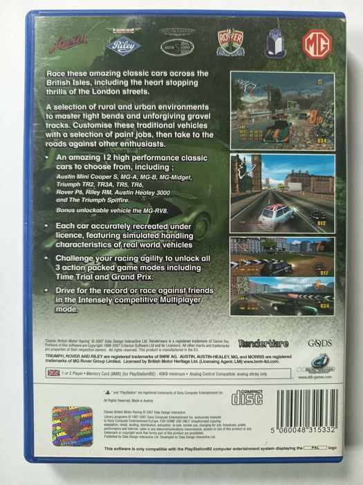 Classic British Motor Racing PS2 PlayStation 2 angielska komplet