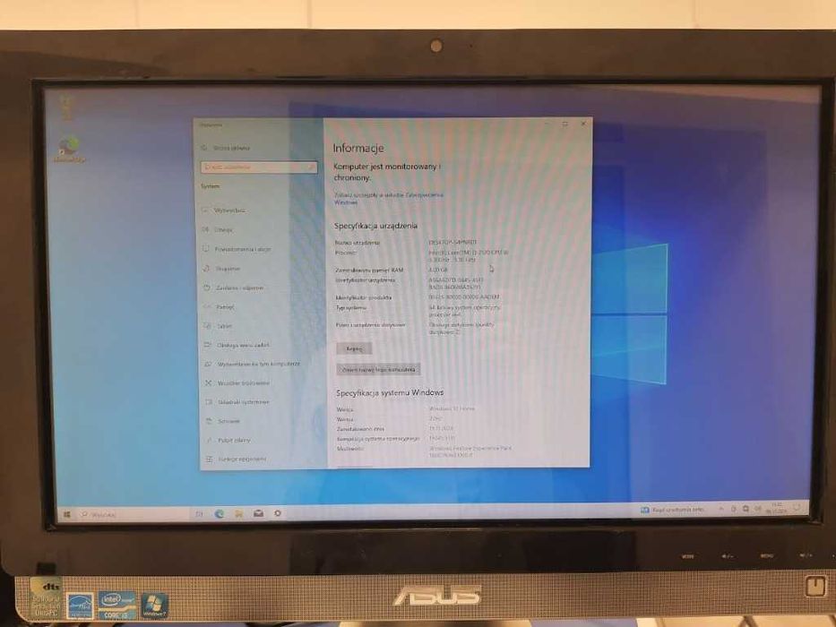 Komputer AiO Asus ET2210I Intel i3, 4GB RAM, HDD 250 GB