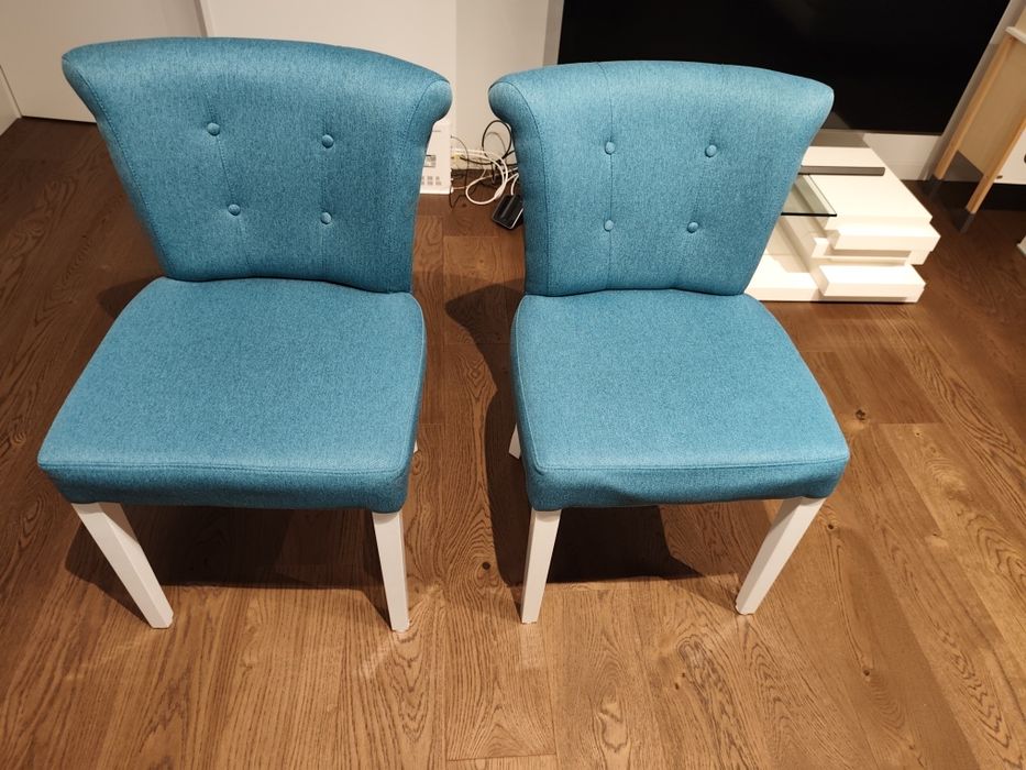Cadeiras design tecido turquesa