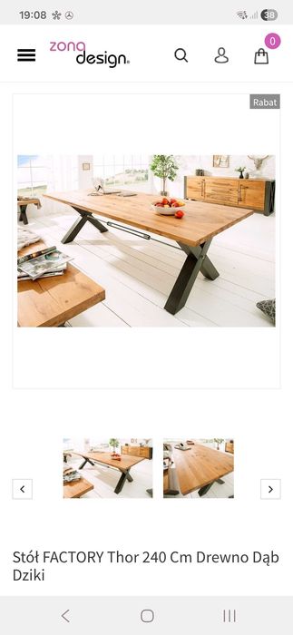 Stół rustykalny loft 240cm z ławką