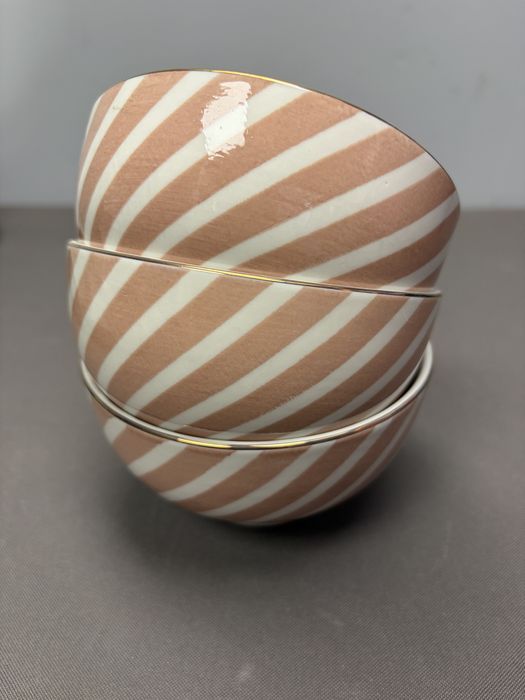 Miseczki ceramiczne w paski 3szt