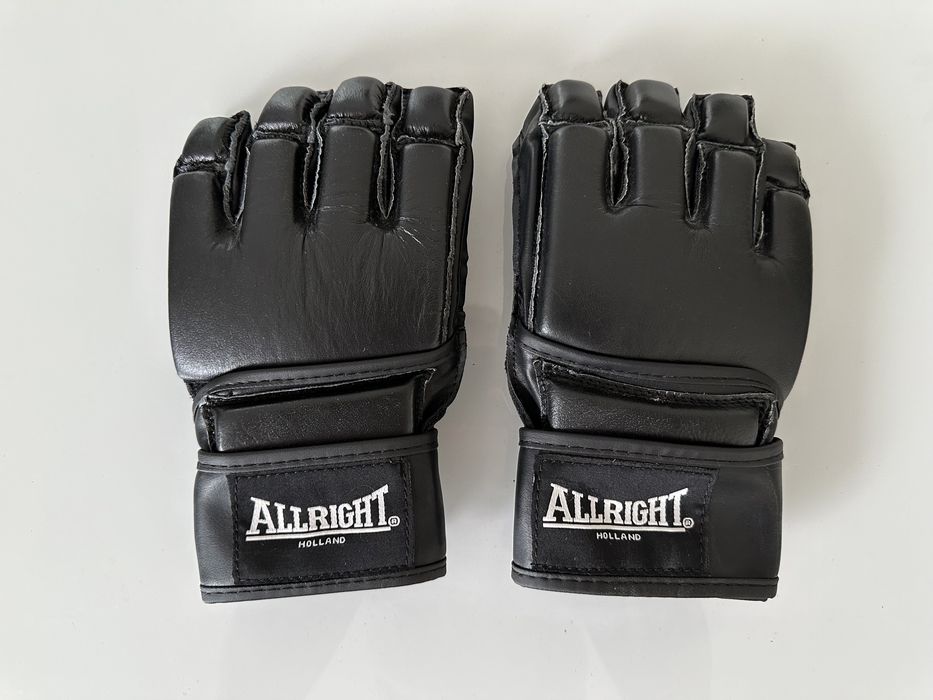Allright Rękawice do MMA czarne skóra L