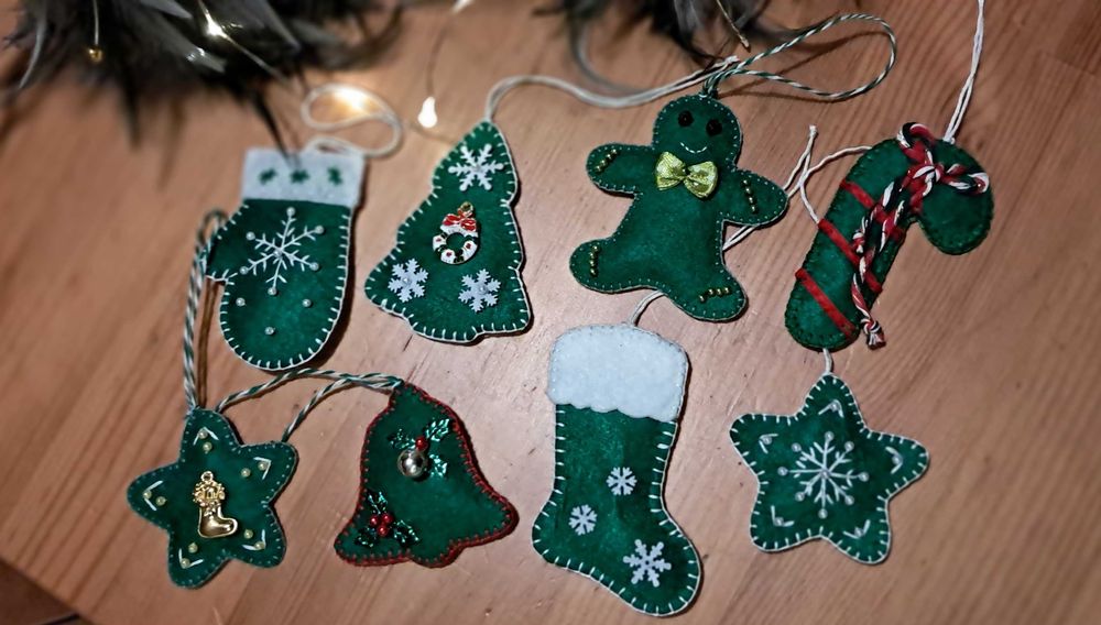 Ozdoby na choinkę, stroik handmade