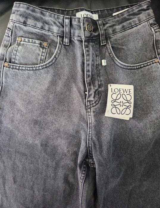 Nowe Baggy Jeans Loewe, szeroka nogawka, wysoki stan W 26/S