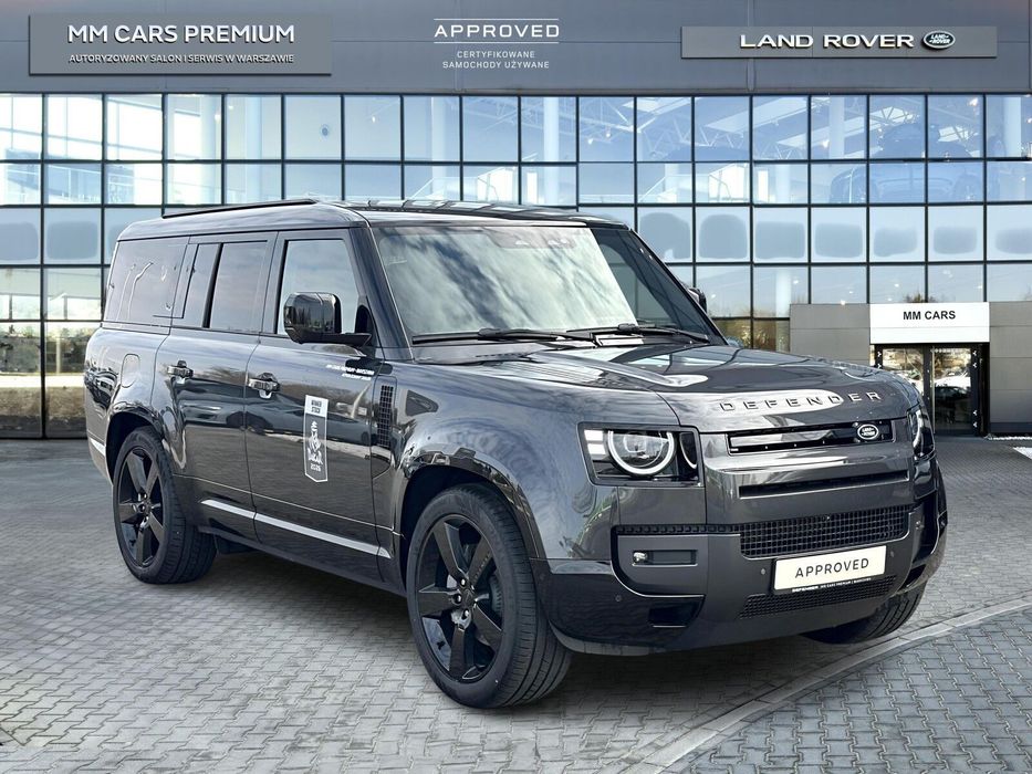 Land Rover Defender salon polska, head up, cold clime, pakiet towing, meridian 700w, HSE