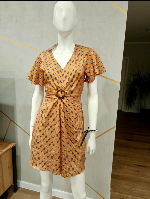 Nowa musztardowa sukienka S