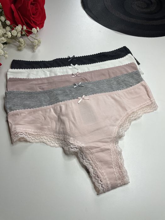Набір трусиків 5 шт бразеліано з мереживом  h&m оригінал з бірками