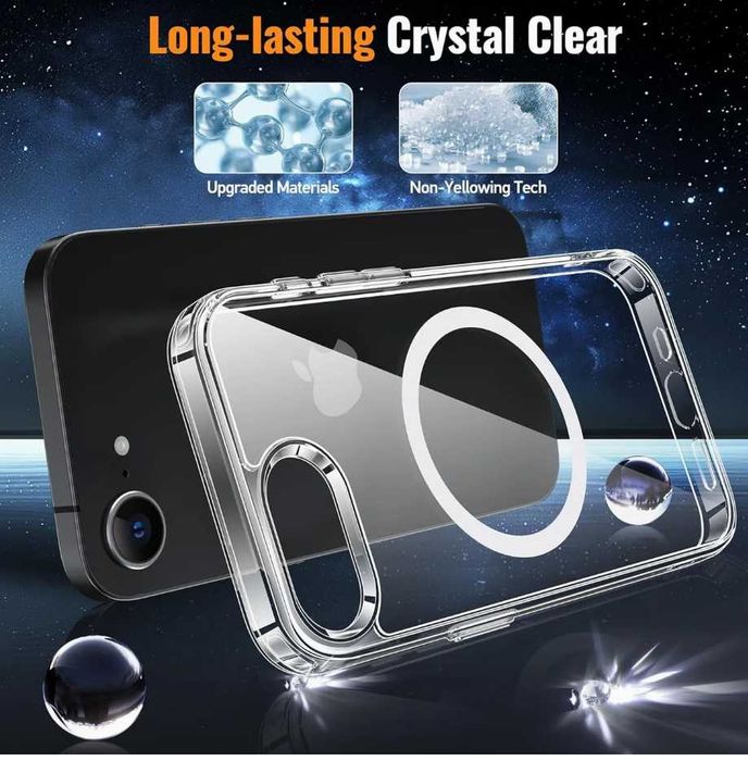 Obudowa magnetyczna etui do Iphone 16e przezroczysta