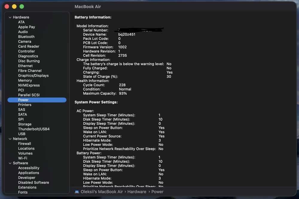 MacBook Air M1 8GB 256GB (93%, 228 cykli, paragon)