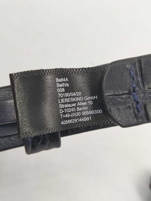 NOWY skórzany pasek damski Liebeskind Berlin Belt4A czarny GERMANY