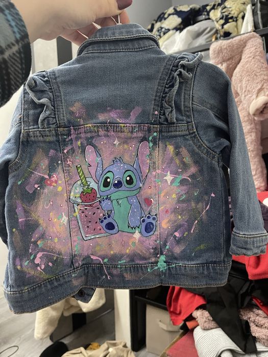 Джинсова куртка 9-12 місяців ручний розпис