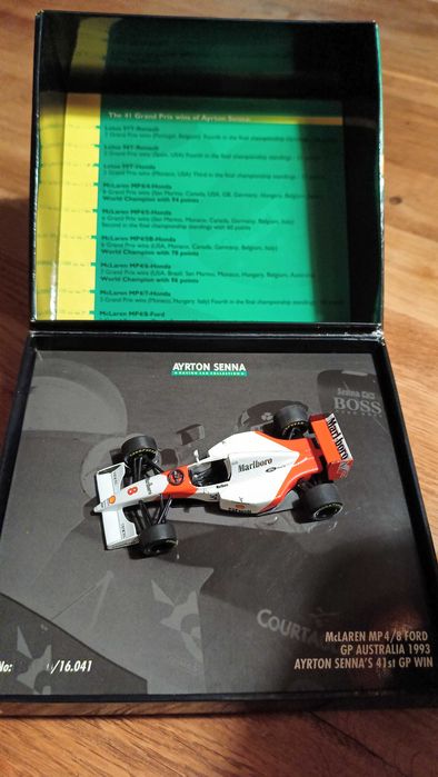 1/43 Minichamps McLaren MP4/8 Ayrton Senna 41st GP Win Australia 1993