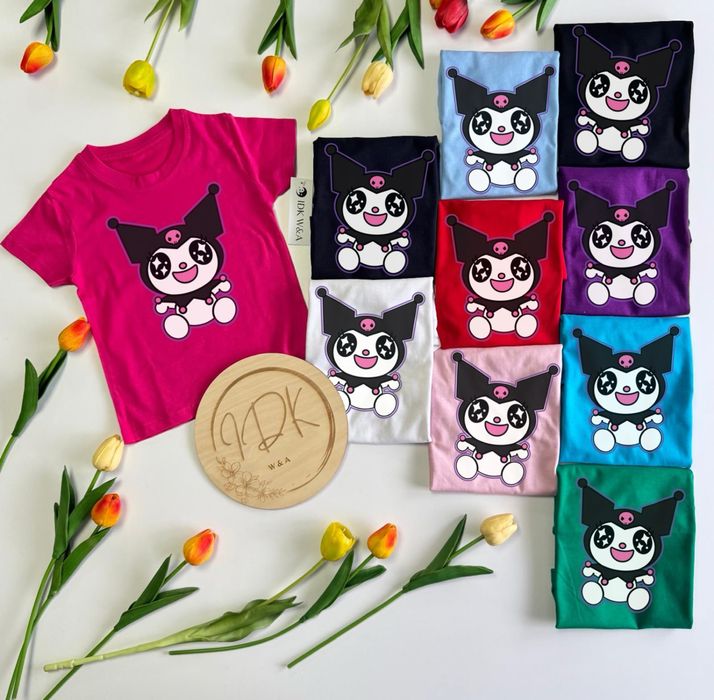 Kuromi 9 wzorow 10 kolorow rozmiar 92-152cm bluzka koszulka