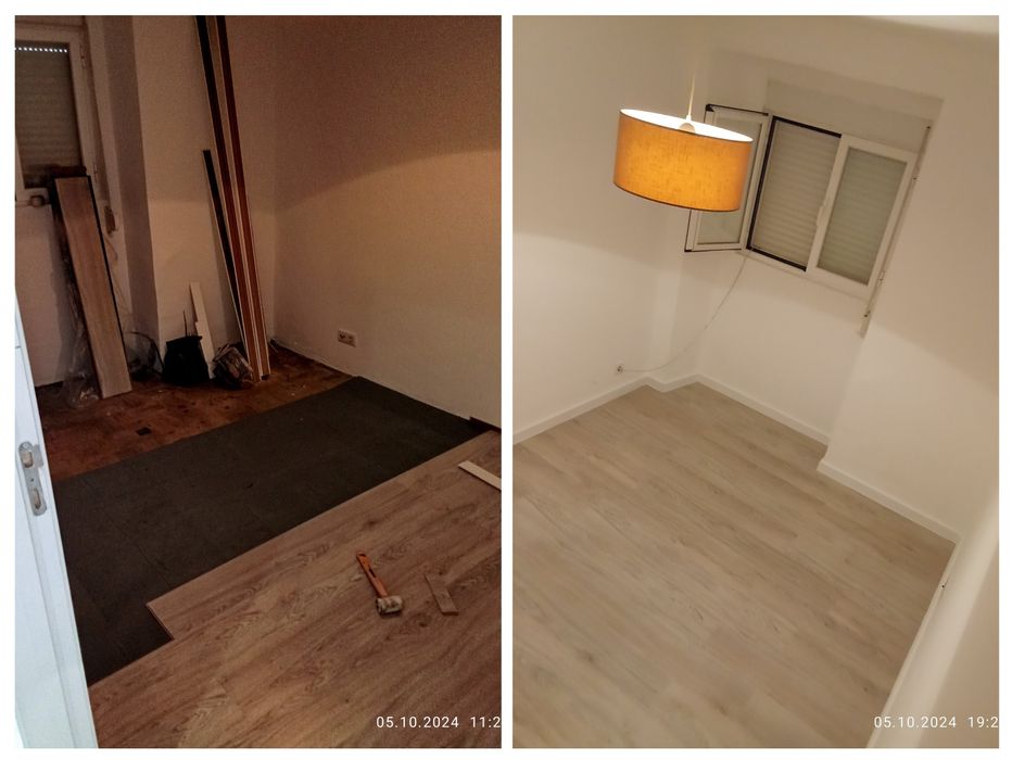 Trabalhos de pintura, Pladur, barramentos chão flutuante etc