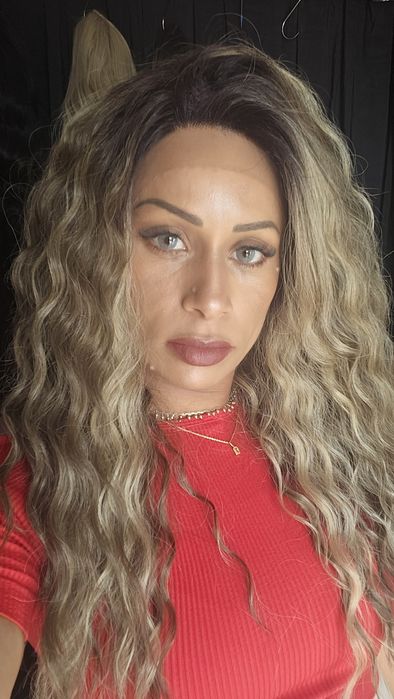 Lace front fibra realista ao cabelo humano