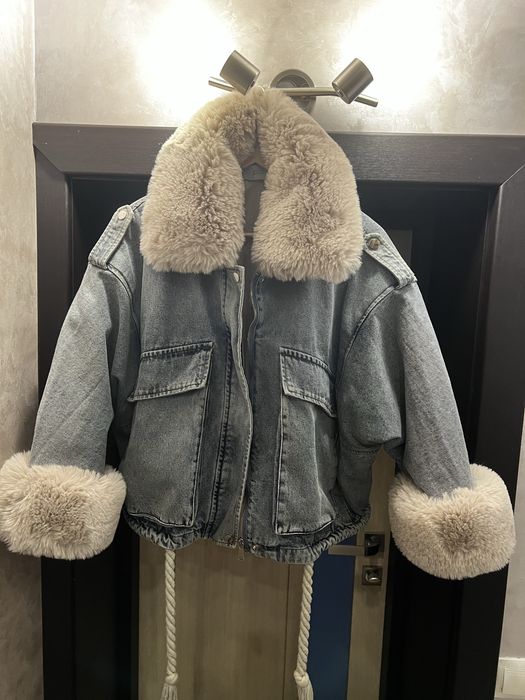 Куртка джинсова з хутром