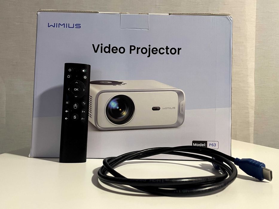 Projetor Full HD 1080p WiFi + Tripé + Ecrã 220x130 (Kit Completo)
