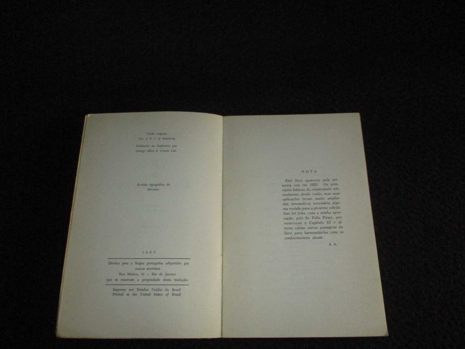 Livro ABC da Relatividade Bertrand Russell