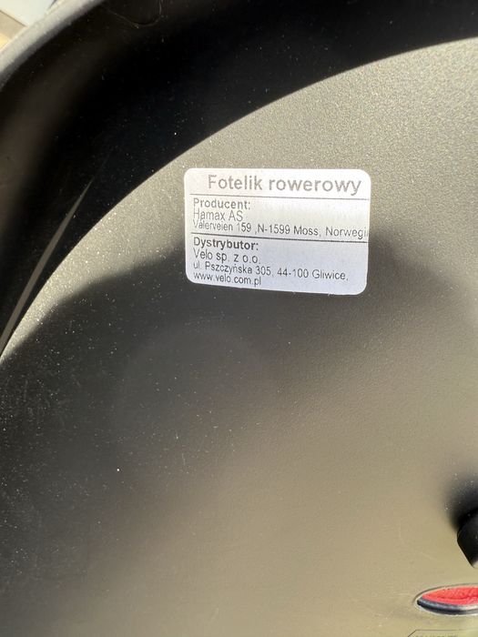 Fotelik rowerowy Hamax Kiss zadbany