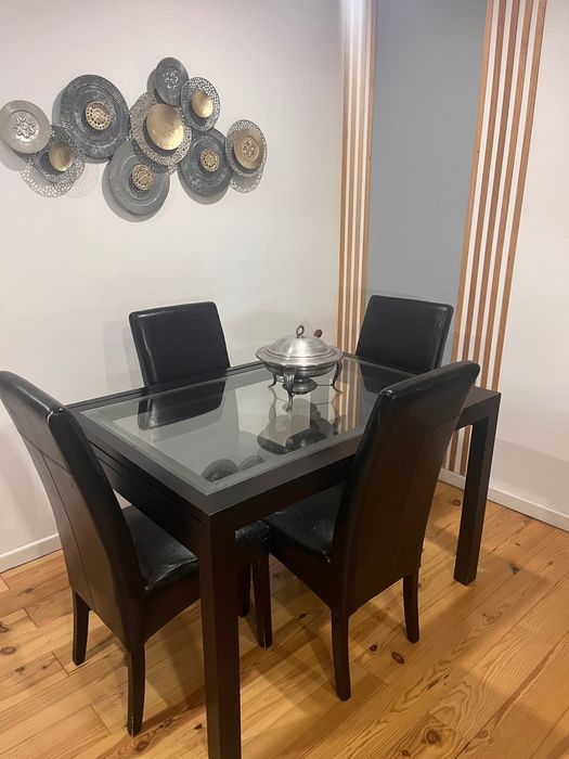 Mesa extensível em vidro
