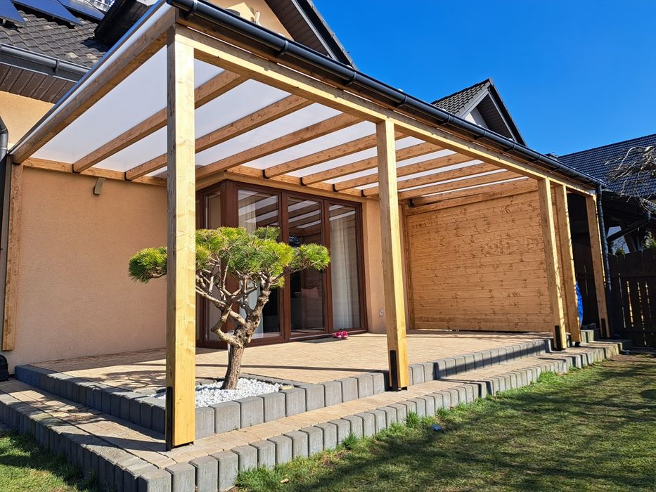 Zadaszenia tarasów wiaty pergole zabudowa tarasu pergola