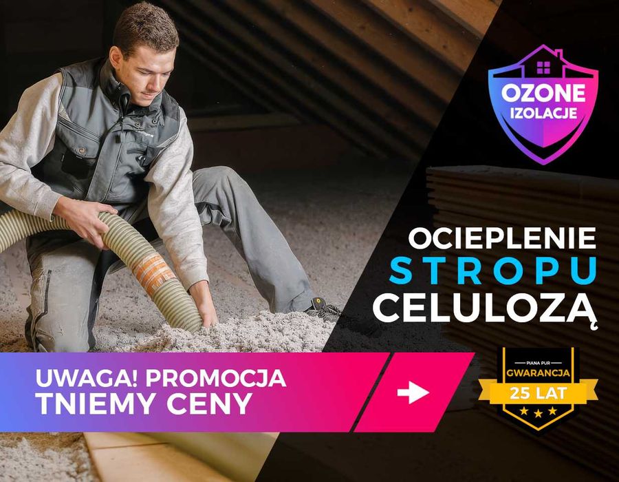 Ocieplenie PIANĄ PUR, Izolacja Poddasza PIANKĄ PUR Celulozą - PROMOCJA