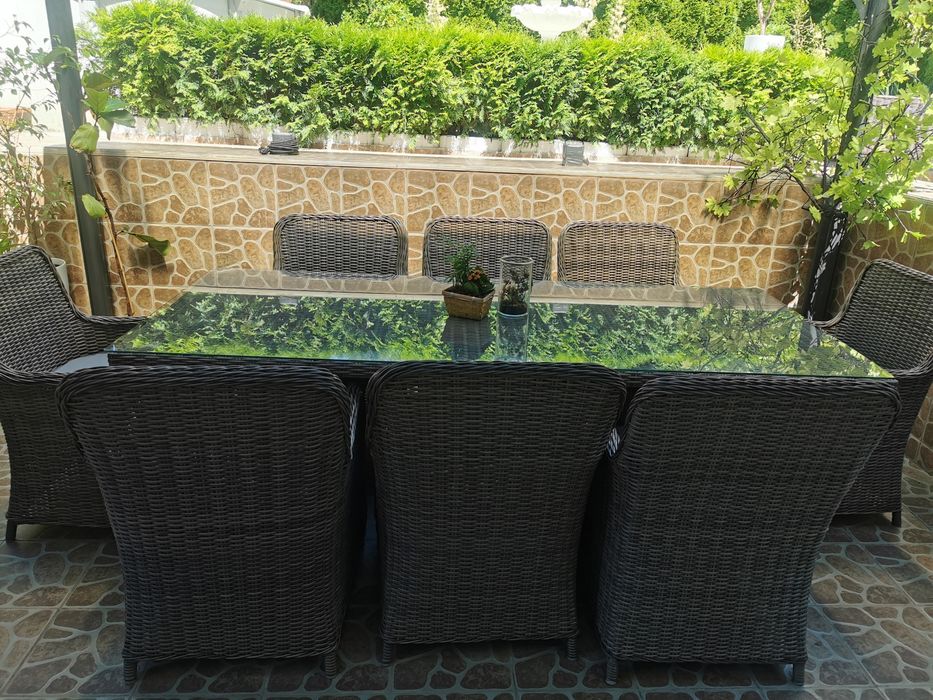 Okazja, komplet ogrodowy xxl stół i 8 foteli